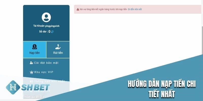 Các bước nạp tiền SHBET nhanh gọn trên cả website và app